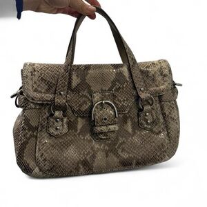 Y2K Coach Brown Snakeskin Satchel